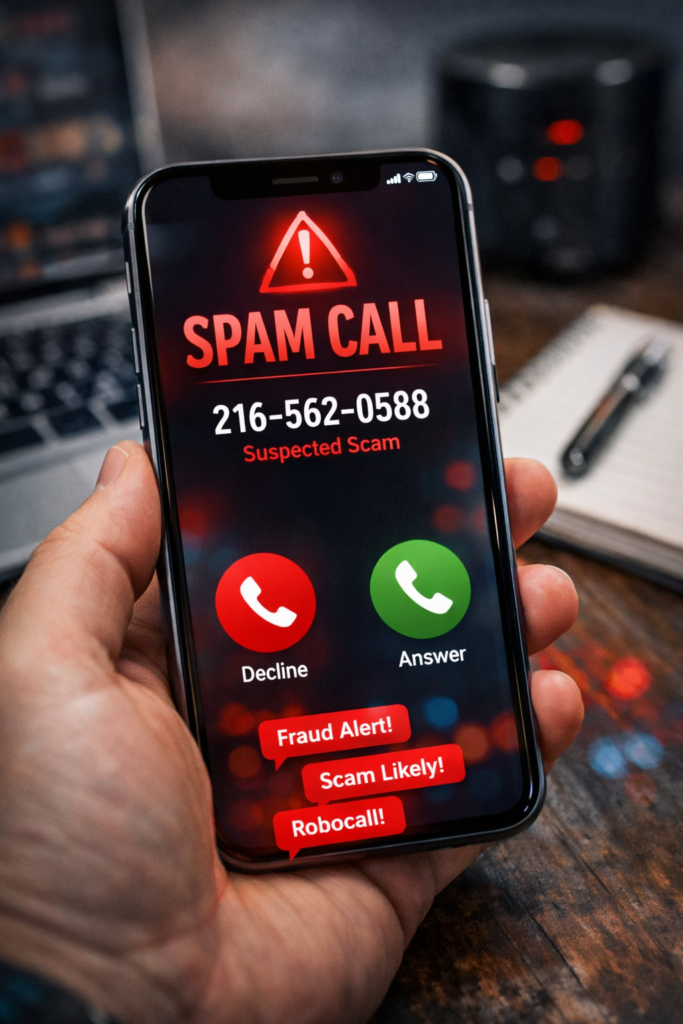 2165620588 Spam Call Alert: Is This Number Safe or Dangerous 2165620588